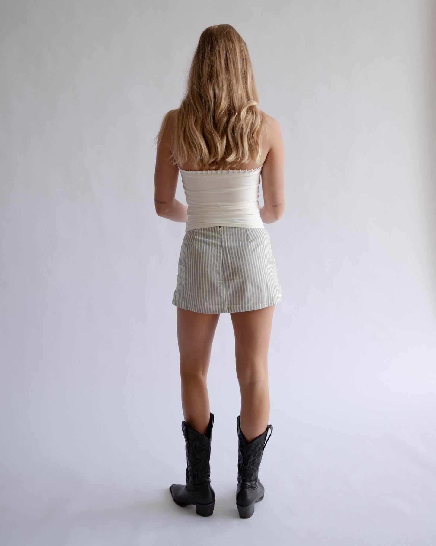 Claire skort in Hemp stripe