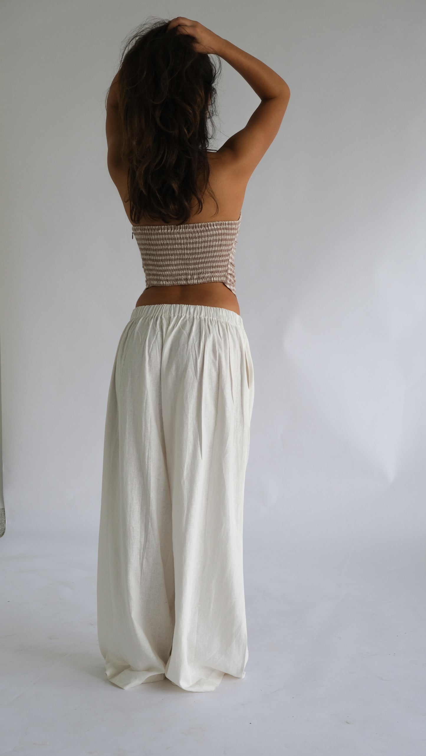 Rosie top (latte gingham)