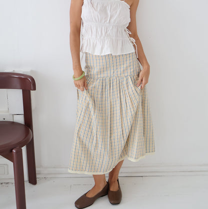 Mia Midi Skirt (Mae Gingham)