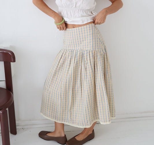 Mia Midi Skirt (Mae Gingham)