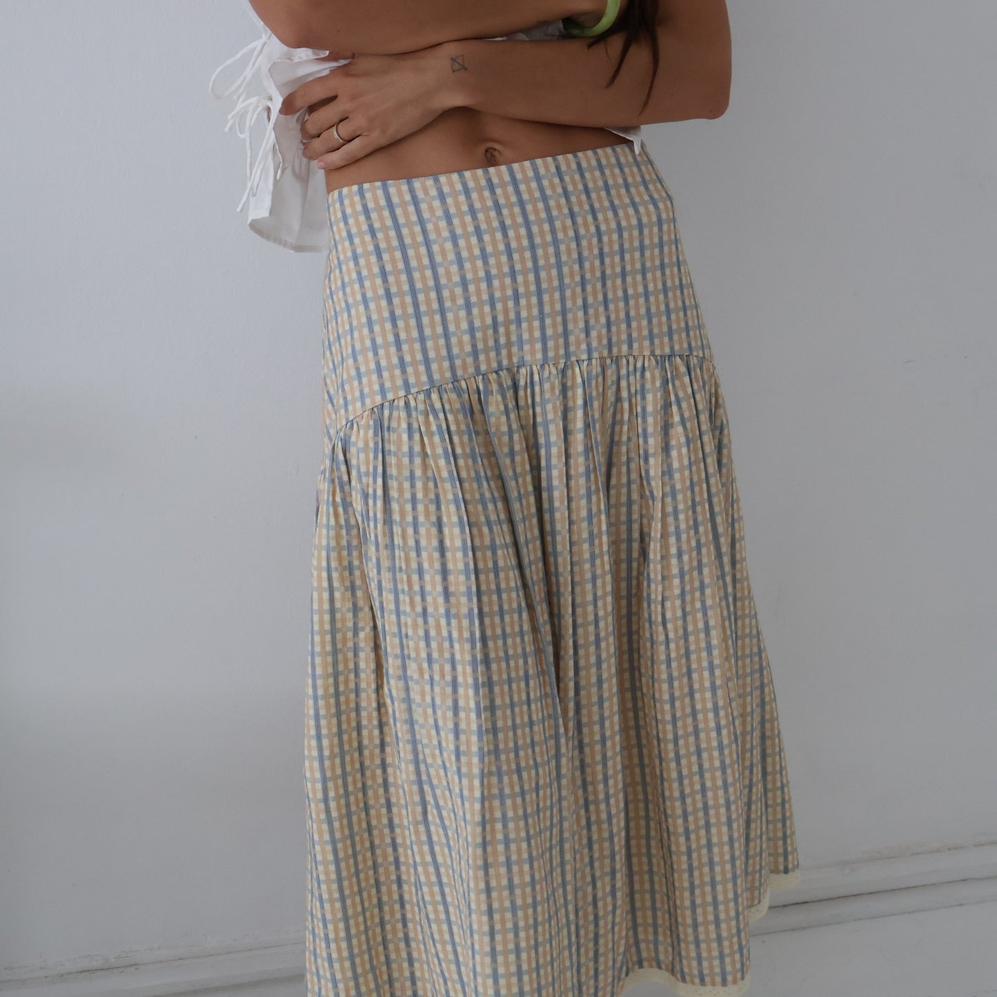 Mia Midi Skirt (Mae Gingham)